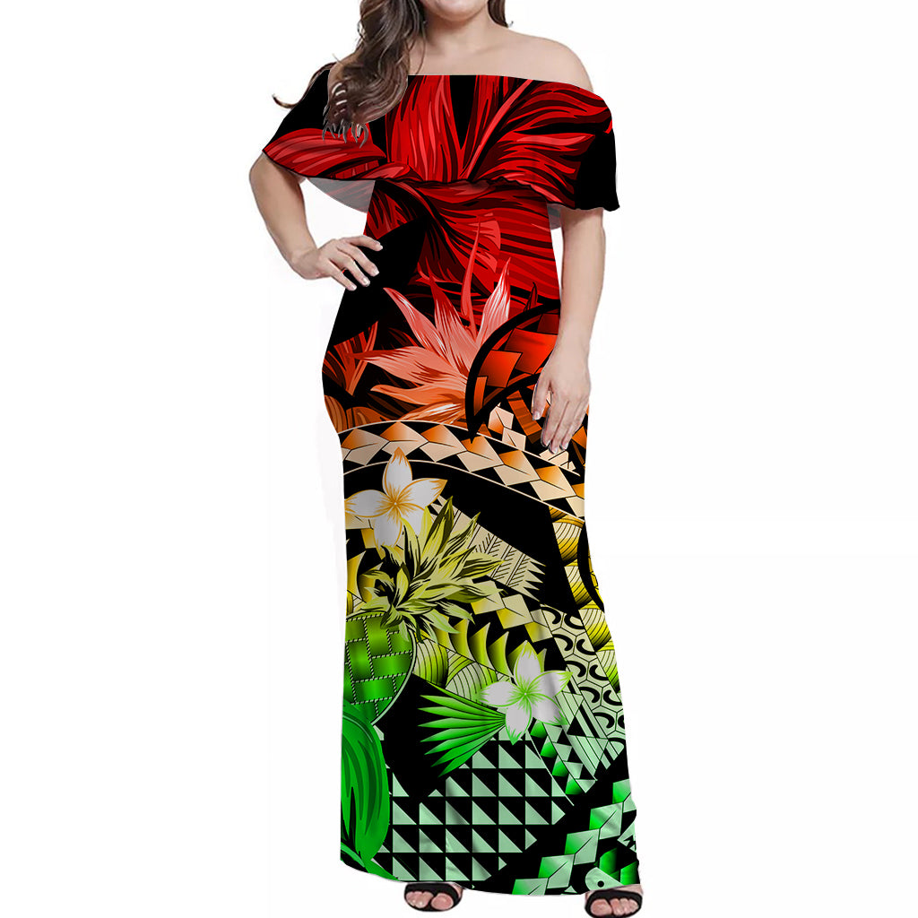 Polynesian Hawaiian with Turtle Matching Dress and Hawaiian Shirt No.4 LT6 - Polynesian Pride