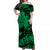 Guam Off Shoulder Long Dress Hibiscus Green Style LT6 Long Dress Green - Polynesian Pride