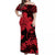 Guam Off Shoulder Long Dress Hibiscus Red Style LT6 Women Red - Polynesian Pride