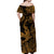 Hawaii Angry Shark Polynesian Off Shoulder Long Dress Unique Style - Gold LT8 - Polynesian Pride