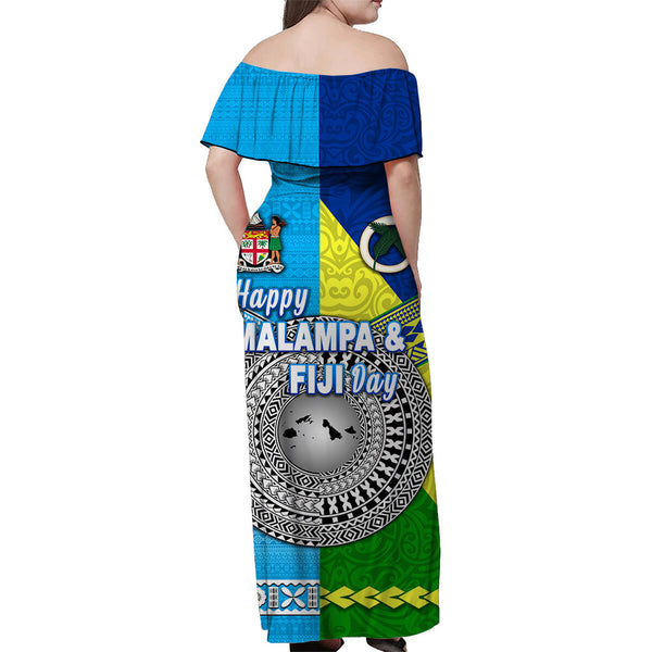 Malampa Province Off Shoulder Long Dress Vanuatu Pattern