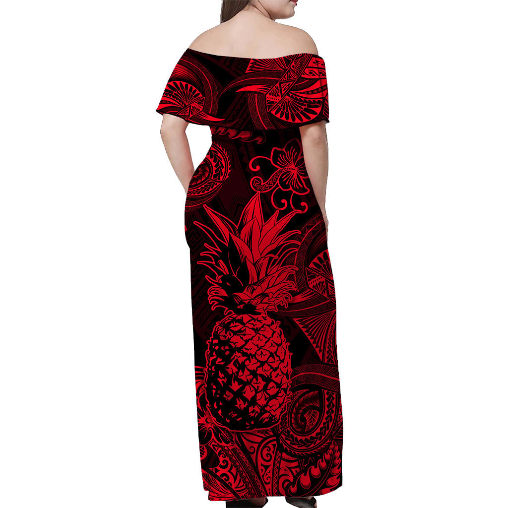 Hawaii Pineapple Polynesian Matching Dress and Hawaiian Shirt Matching Couples Outfit Unique Style Red LT8 - Polynesian Pride