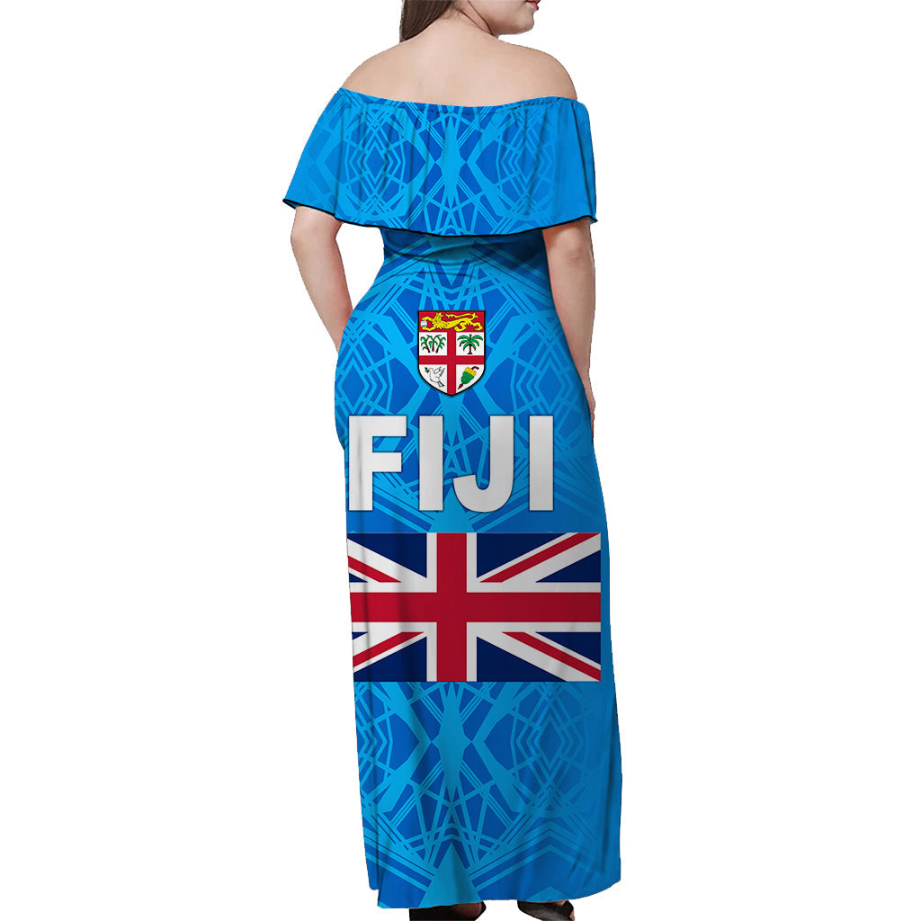 Fiji Day Off Shoulder Long Dress Flag Vibes LT8 - Polynesian Pride