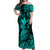 Hawaii Pineapple Polynesian Off Shoulder Long Dress Unique Style - Turquoise LT8 Women Turquoise - Polynesian Pride