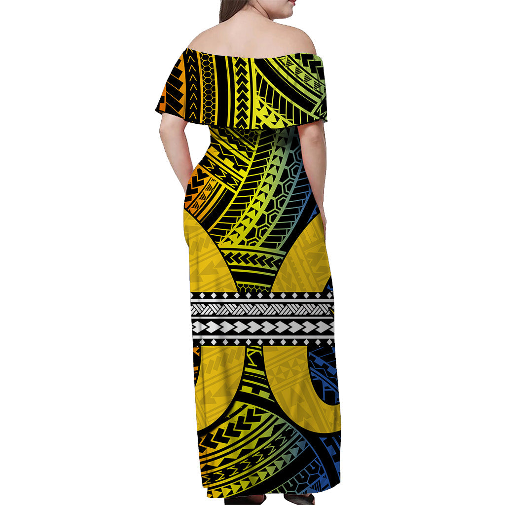 Polynesian Tafea Of Vanuatu Off Shoulder Long Dress LT6 - Polynesian Pride