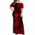 Hawaii Pineapple Polynesian Off Shoulder Long Dress Unique Style - Red LT8 Women Red - Polynesian Pride