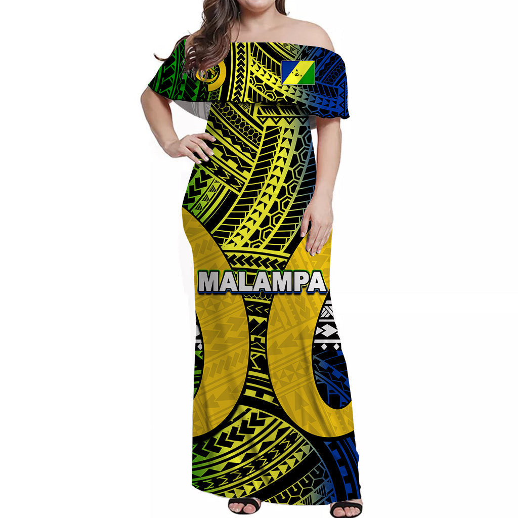 Polynesian Malampa Of Vanuatu Off Shoulder Long Dress LT6 Women Art - Polynesian Pride