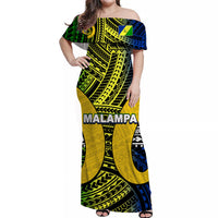 Polynesian Malampa Of Vanuatu Off Shoulder Long Dress LT6 Women Art - Polynesian Pride