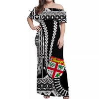 Custom Polynesian Matching Hawaiian Shirt and Dress Fiji Masi Tapa Patterns Black Style LT6 - Polynesian Pride