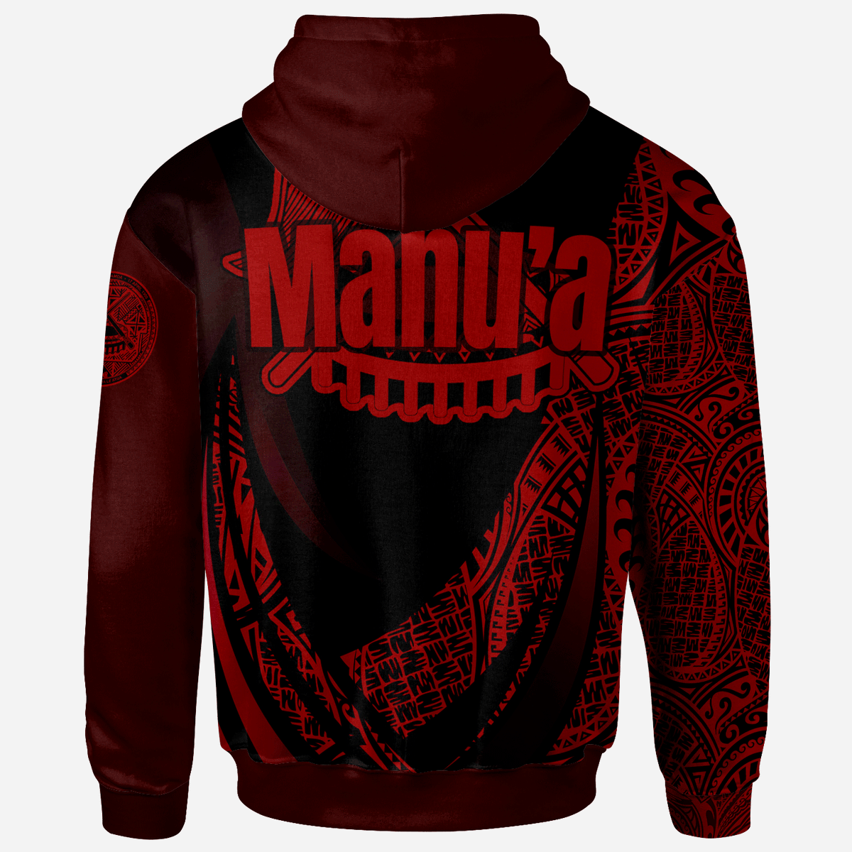 American Samoa Hoodie Manua ofu Polynesian Red Patterns Sport Style - Polynesian Pride