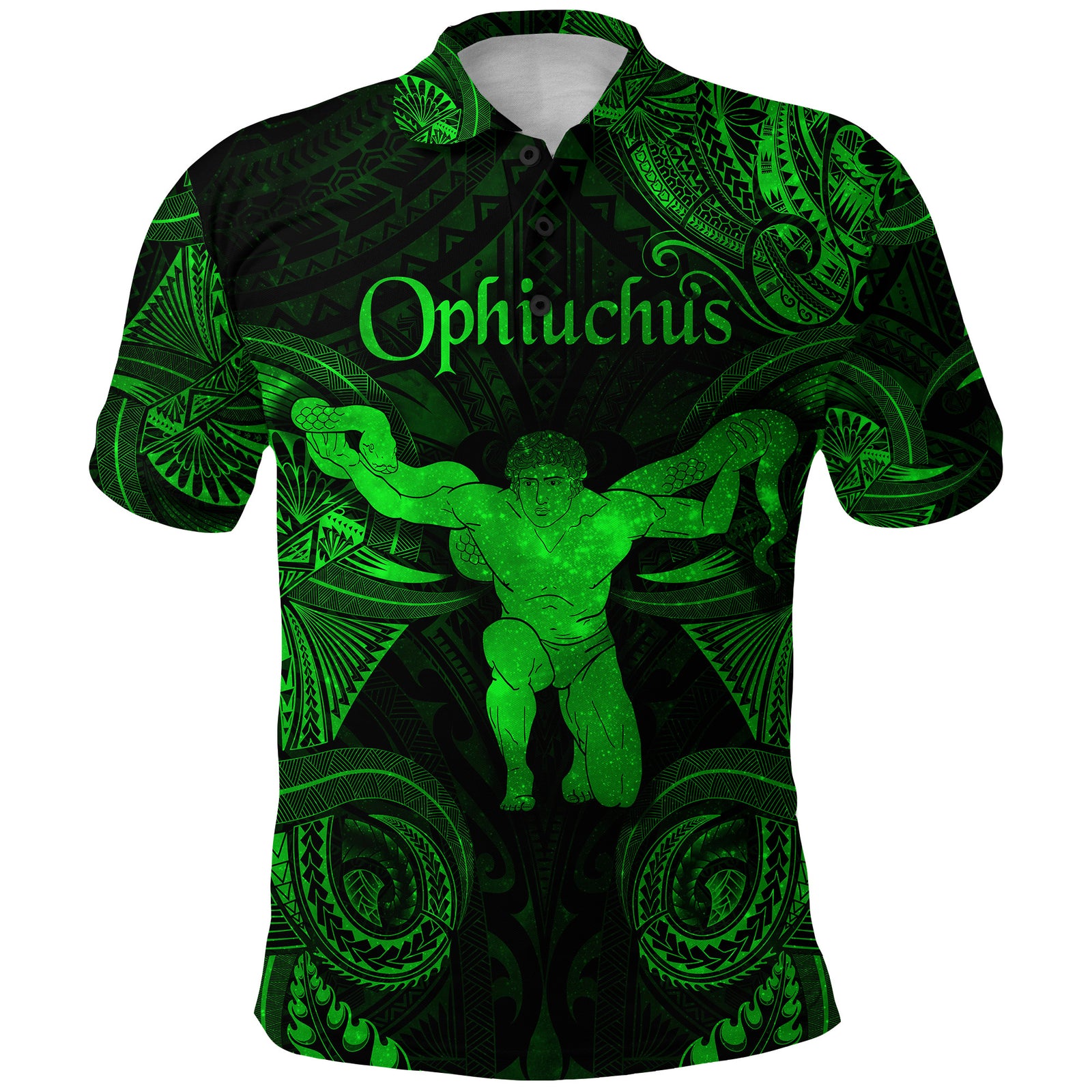 Ophiuchus Zodiac Polynesian Polo Shirt Unique Style Green LT8 - Polynesian Pride