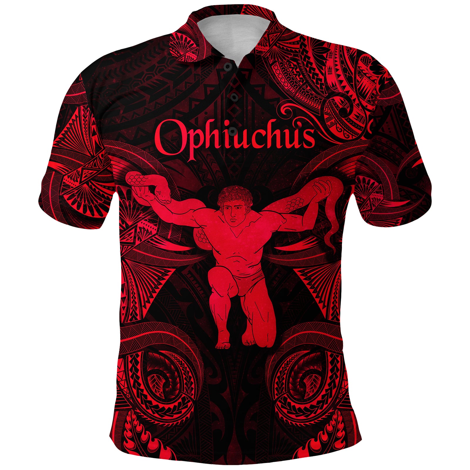 Ophiuchus Zodiac Polynesian Polo Shirt Unique Style Red LT8 - Polynesian Pride