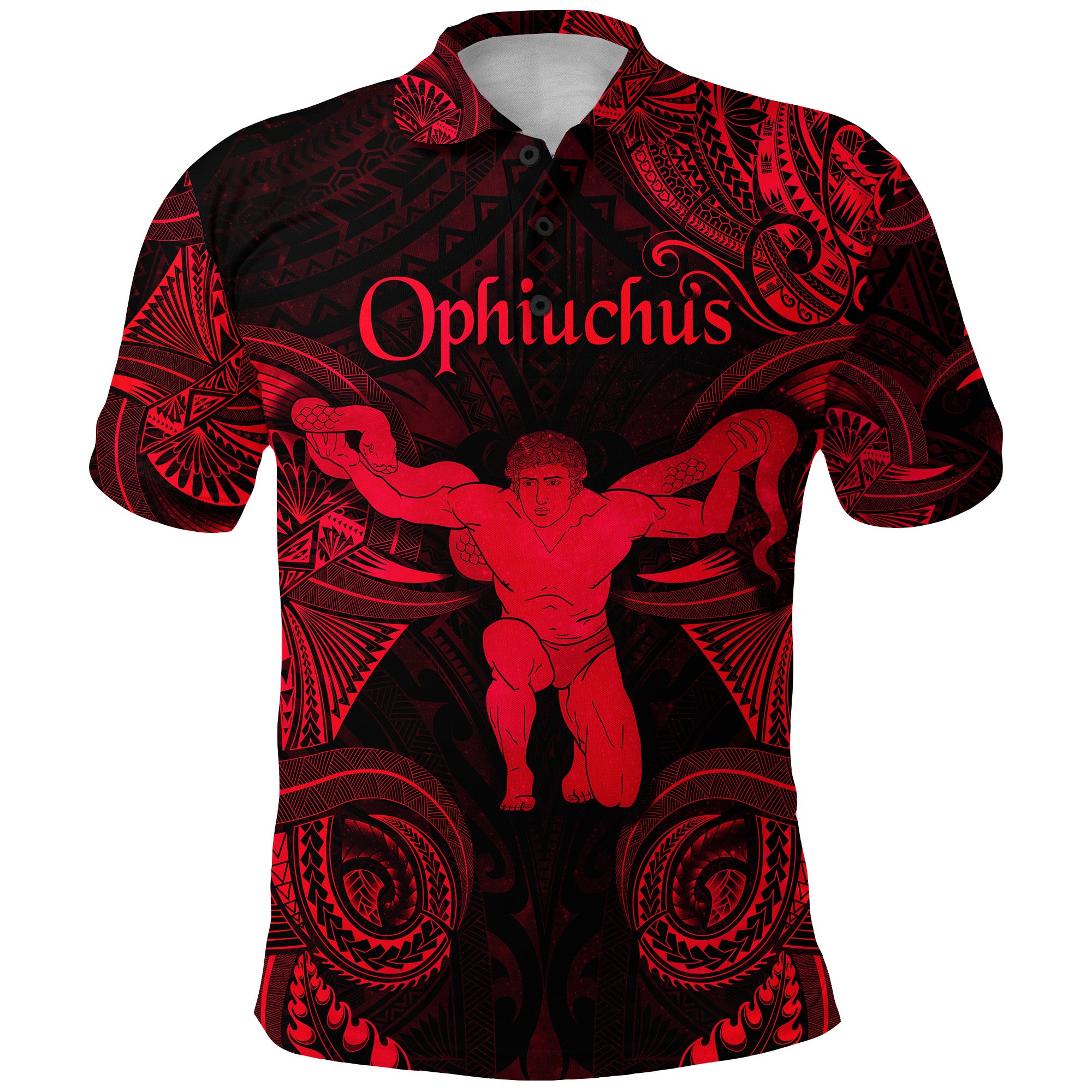 Ophiuchus Zodiac Polynesian Polo Shirt Unique Style Red LT8 - Polynesian Pride