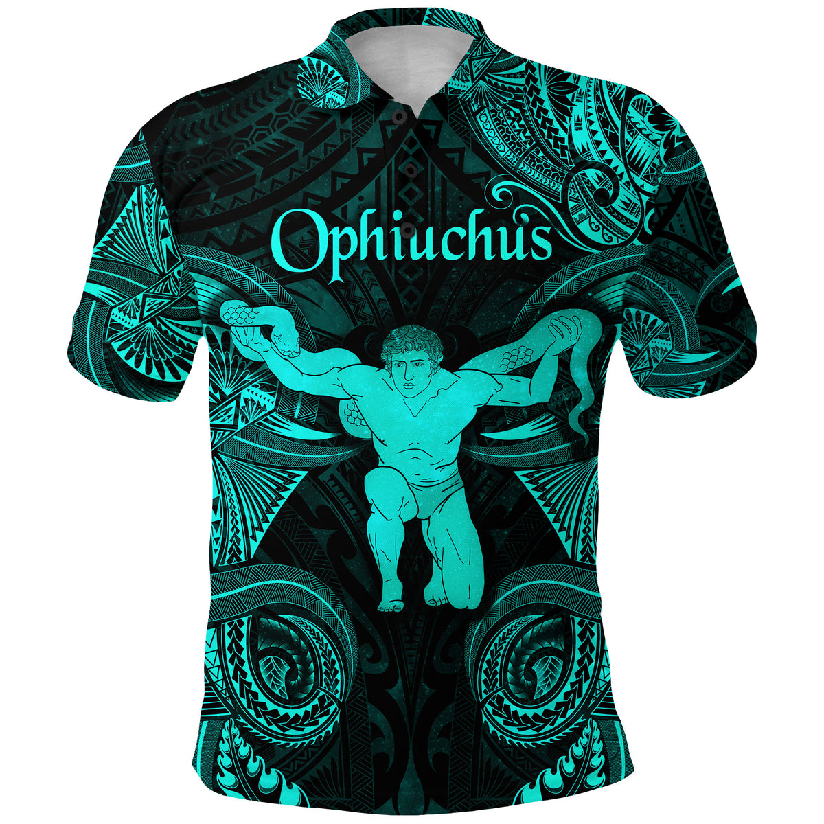 Ophiuchus Zodiac Polynesian Polo Shirt Unique Style Turquoise LT8 - Polynesian Pride