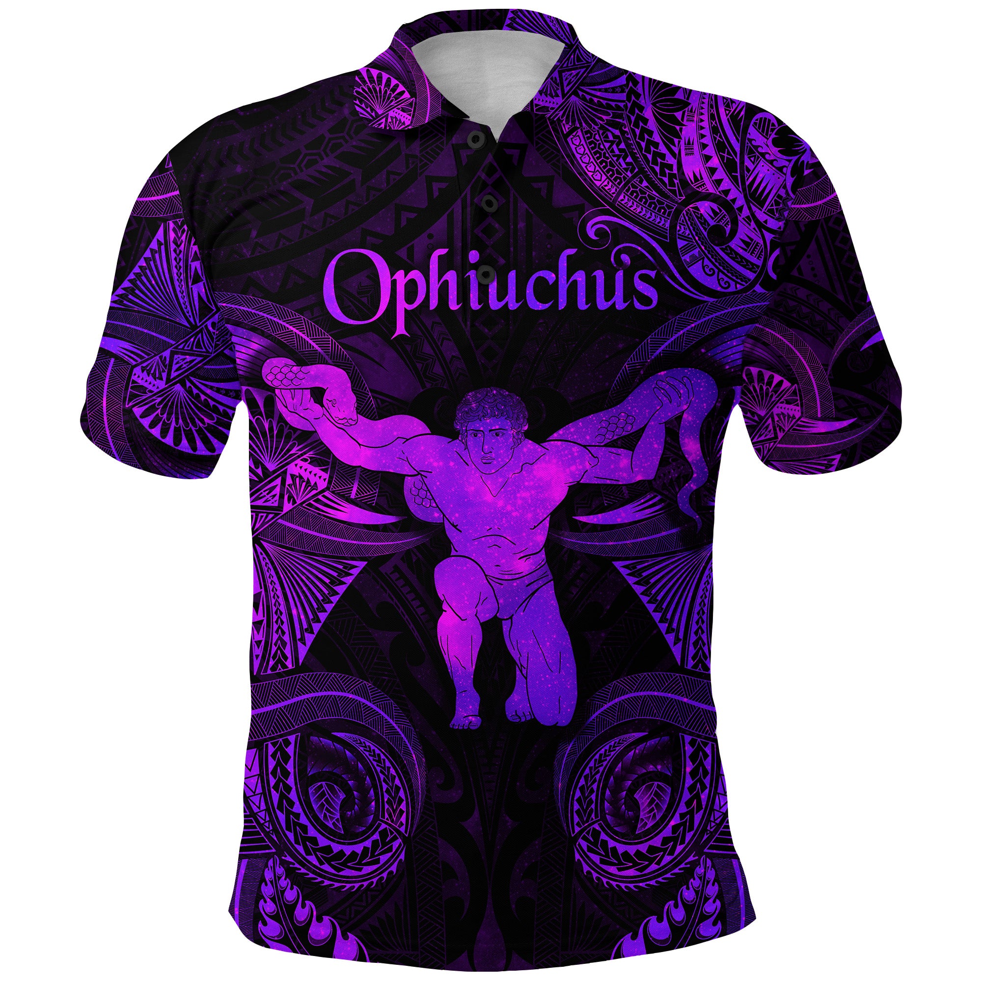 Custom Ophiuchus Zodiac Polynesian Polo Shirt Unique Style Purple LT8 - Polynesian Pride