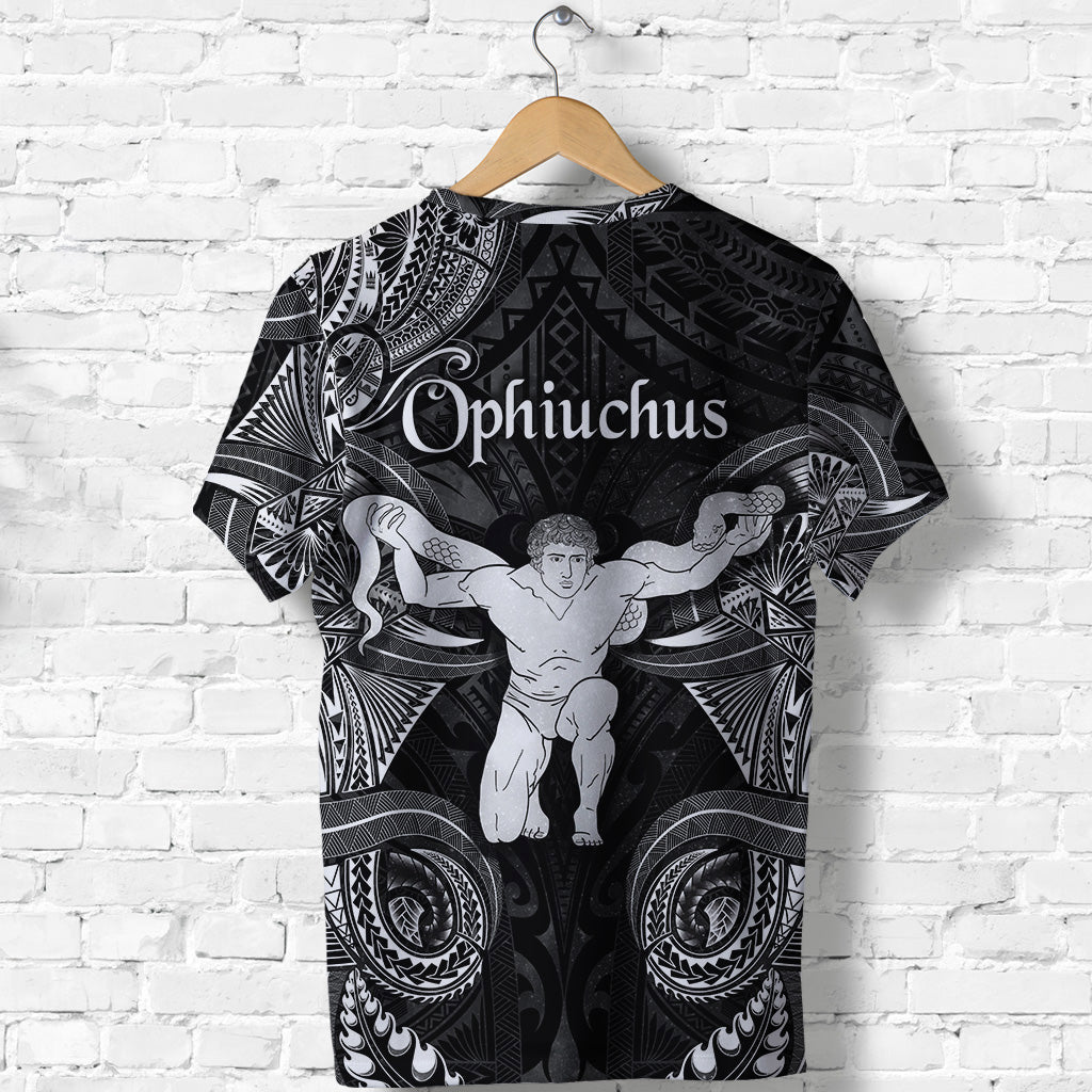Ophiuchus Zodiac Polynesian T Shirt Unique Style Black LT8 - Polynesian Pride