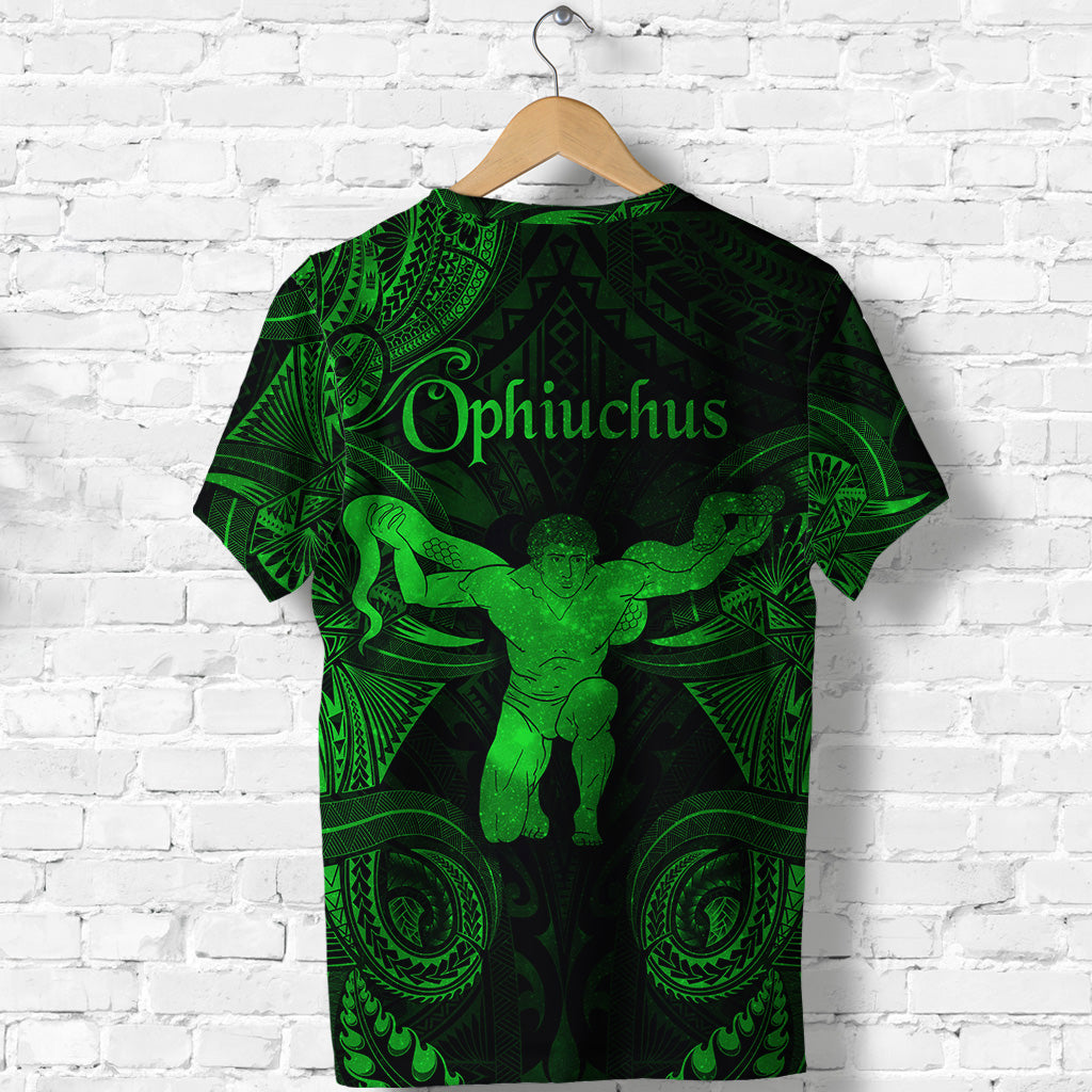 Ophiuchus Zodiac Polynesian T Shirt Unique Style Green LT8 - Polynesian Pride