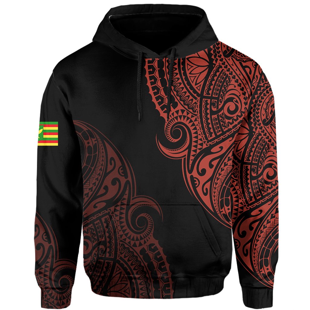 Personalized Hawaii Kanaka Map Polynesian Warrior Ikaika Hoodie William Style Orange - Polynesian Pride