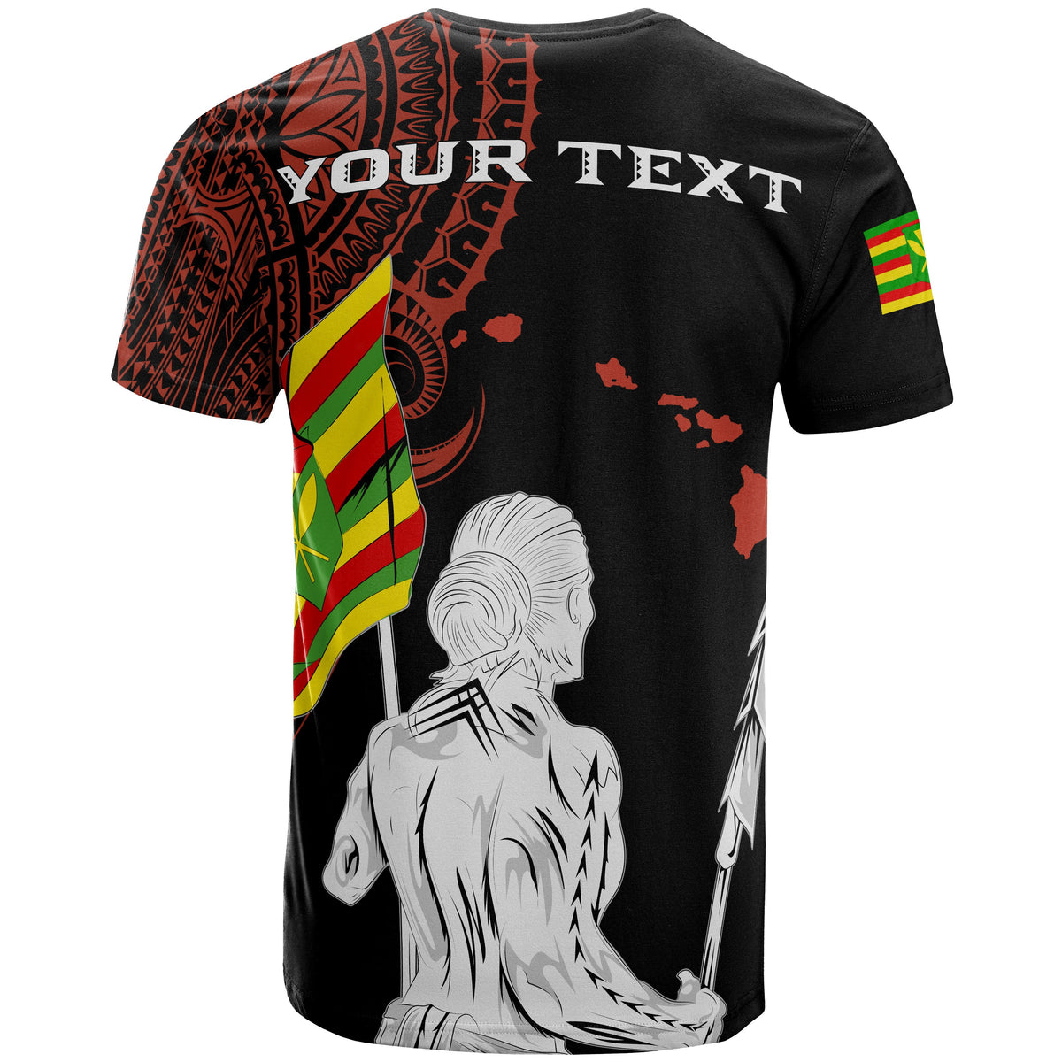 Personalized Hawaii Kanaka Map Polynesian Warrior Ikaika Unisex T Shirt William Style Orange - Polynesian Pride