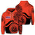 Hawaii Coat of Arms Zip Hoodie Waveshape Style Orange Unisex Art - Polynesian Pride