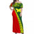 PNG Hibiscus Tribal Pattern Off Shoulder Long Dress - Oro Province LT7 Long Dress Green - Polynesian Pride