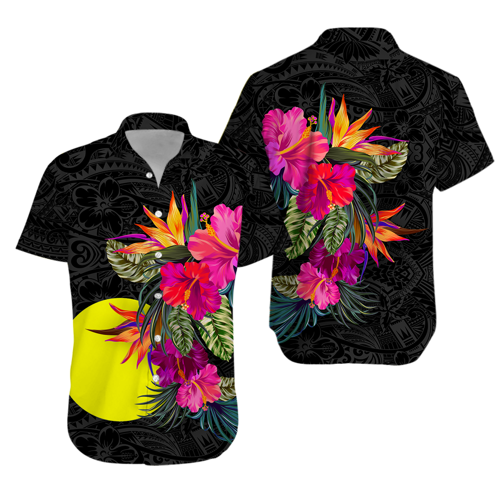 Palau Polynesian Hibiscus Tribal Matching Dress and Hawaiian Shirt LT12 - Polynesian Pride