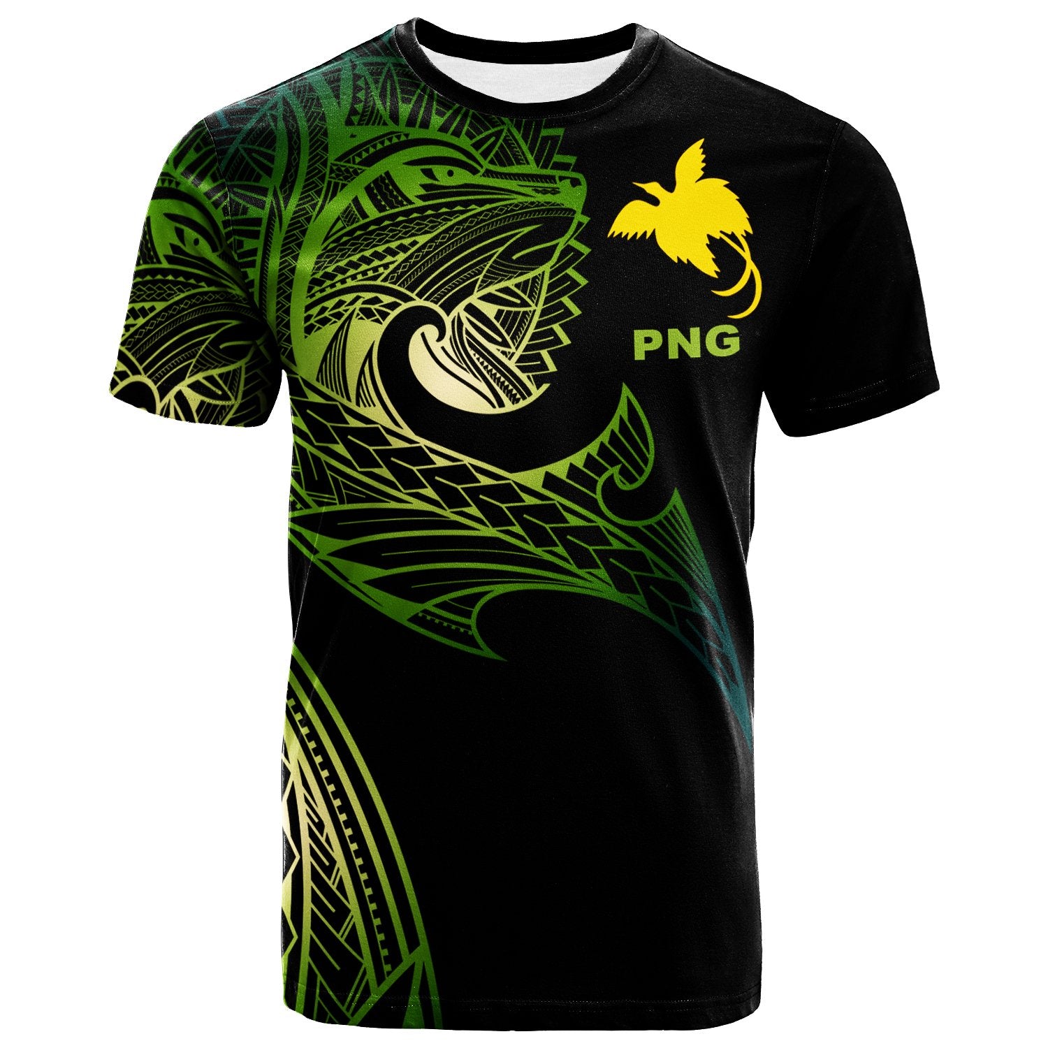 Papua New Guinea T Shirt Leader Wolf Is You Gradient Color Unisex Black - Polynesian Pride