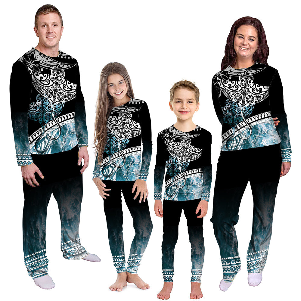 Polynesian Pajama Set Ocean Waves Style - Manta LT7 - Polynesian Pride