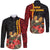 Papua New Guinea Hawaii Long Sleeve Button Shirt Unique Bird With Tropical Vintage Plant LT9 Unisex Black - Polynesian Pride