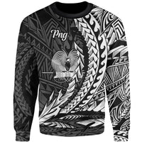 Papua New Guinea Sweatshirt - Wings Style White Color Unisex Black - Polynesian Pride
