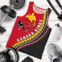 PNG Men's Tank Top with Map Personalised Kanaka Kings K6 Red - Polynesian Pride