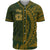 Papua New Guinea Baseball Shirt - Green Wings Style Unisex Gold - Polynesian Pride