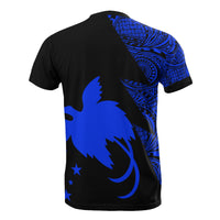 Papua New Guinea Custom T Shirt Polynesian Pattern Blue Style - Polynesian Pride