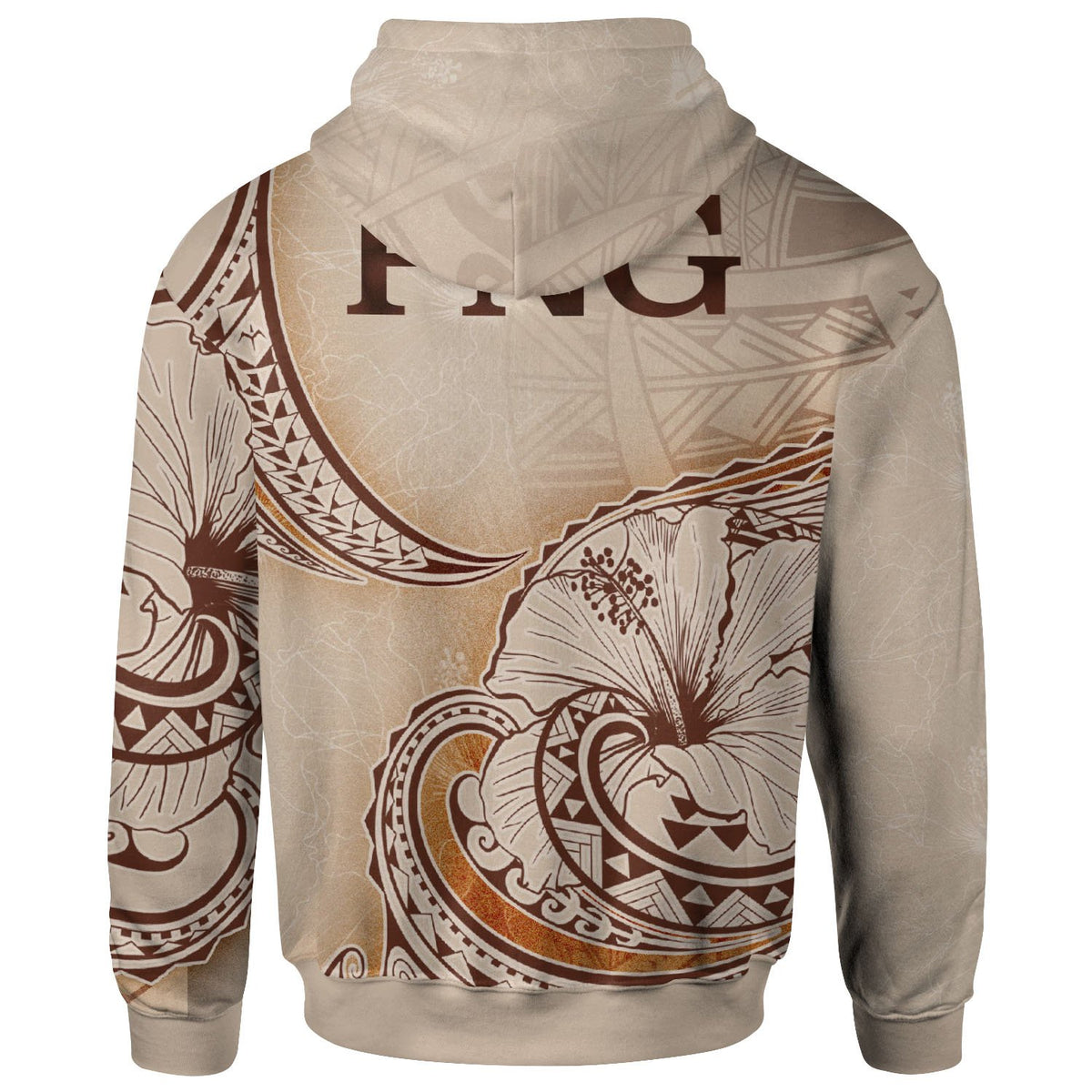 Papua New Guinea Zip Hoodie Hibiscus Flowers Vintage Style - Polynesian Pride