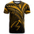 Papua New Guinea T Shirt Gold Color Cross Style Unisex Black - Polynesian Pride