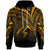 Papua New Guinea Hoodie Gold Color Cross Style Unisex Black - Polynesian Pride