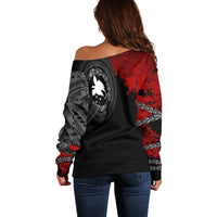 Papua New Guinea Polynesian Personalised Women's Off Shoulder Sweater - Polynesian Chain Style - Polynesian Pride