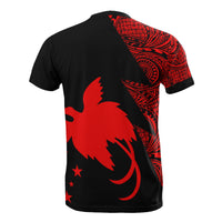 Papua New Guinea T Shirt Polynesian Pattern Red Flash Style - Polynesian Pride