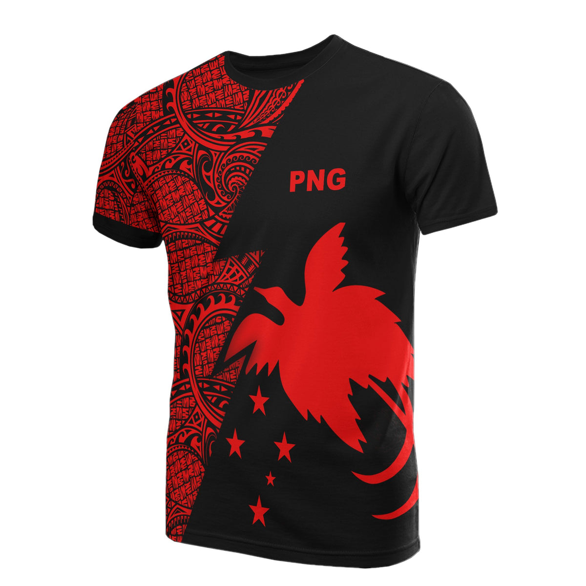 Papua New Guinea T Shirt Polynesian Pattern Red Flash Style Unisex Red - Polynesian Pride