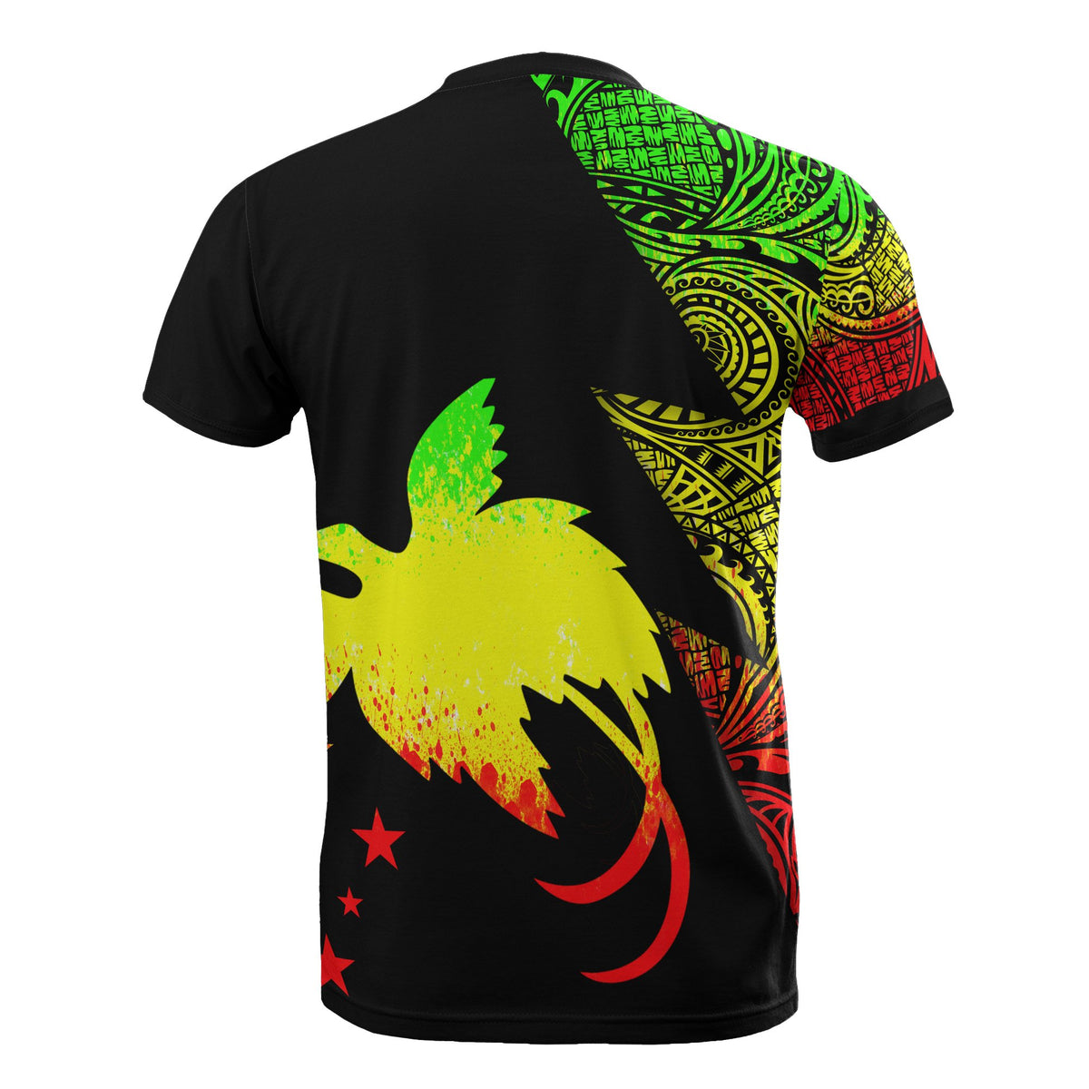 Papua New Guinea Custom T Shirt Polynesian Pattern Reggae Style - Polynesian Pride