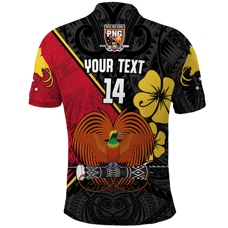 (Custom Text and Number) The Kumuls PNG Polo Shirt Papua New Guinea Polynesian Dynamic Style Black LT14 - Polynesian Pride