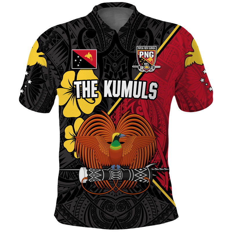 The Kumuls PNG Polo Shirt Papua New Guinea Polynesian Dynamic Style Black LT14 Black - Polynesian Pride