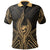 Guam Polo Shirt Guahan Seal Chamorro Tribal Gold Color Unisex Black - Polynesian Pride