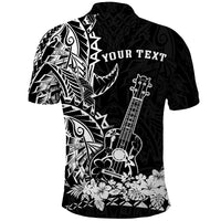 Custom Hawaii Polynesian Polo Shirt White Ukulele LT13 - Polynesian Pride