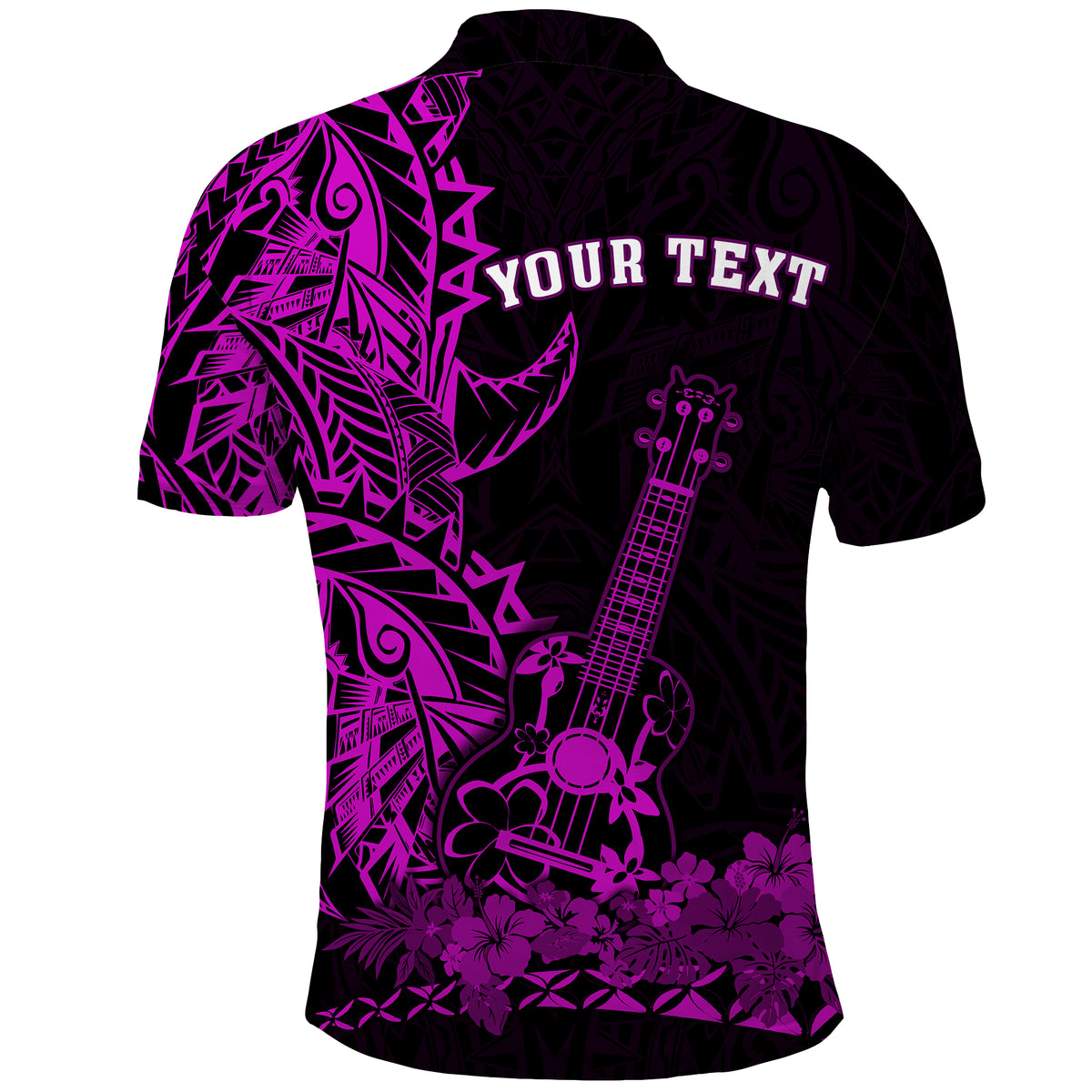 Custom Hawaii Polynesian Polo Shirt Ukulele Purple LT13 - Polynesian Pride