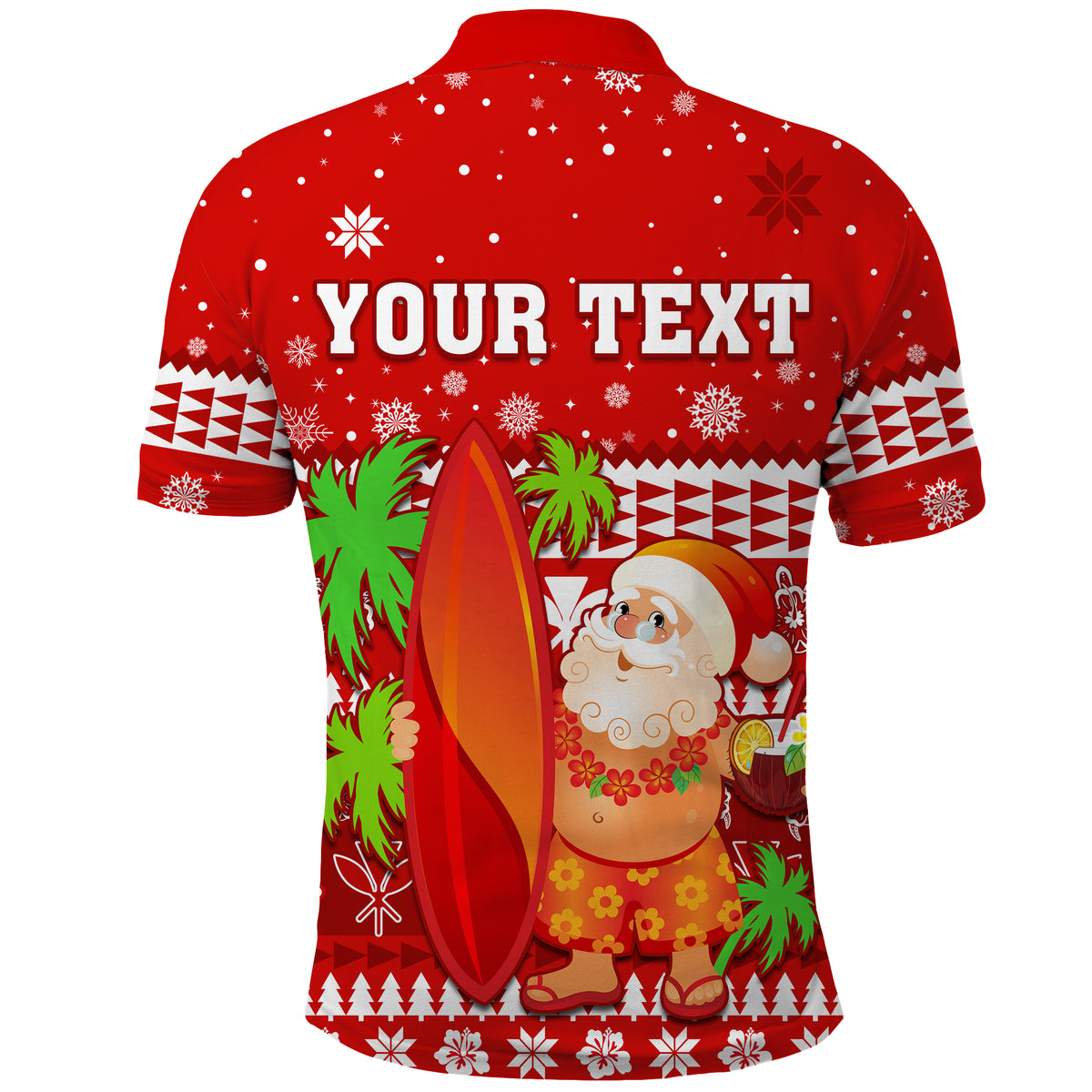Custom Mele Kalikimaka Polo Shirt Santa Claus Hawaii Christmas LT13 - Polynesian Pride