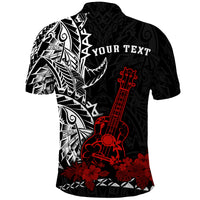 Custom Hawaii Polynesian Polo Shirt Red Ukulele LT13 - Polynesian Pride