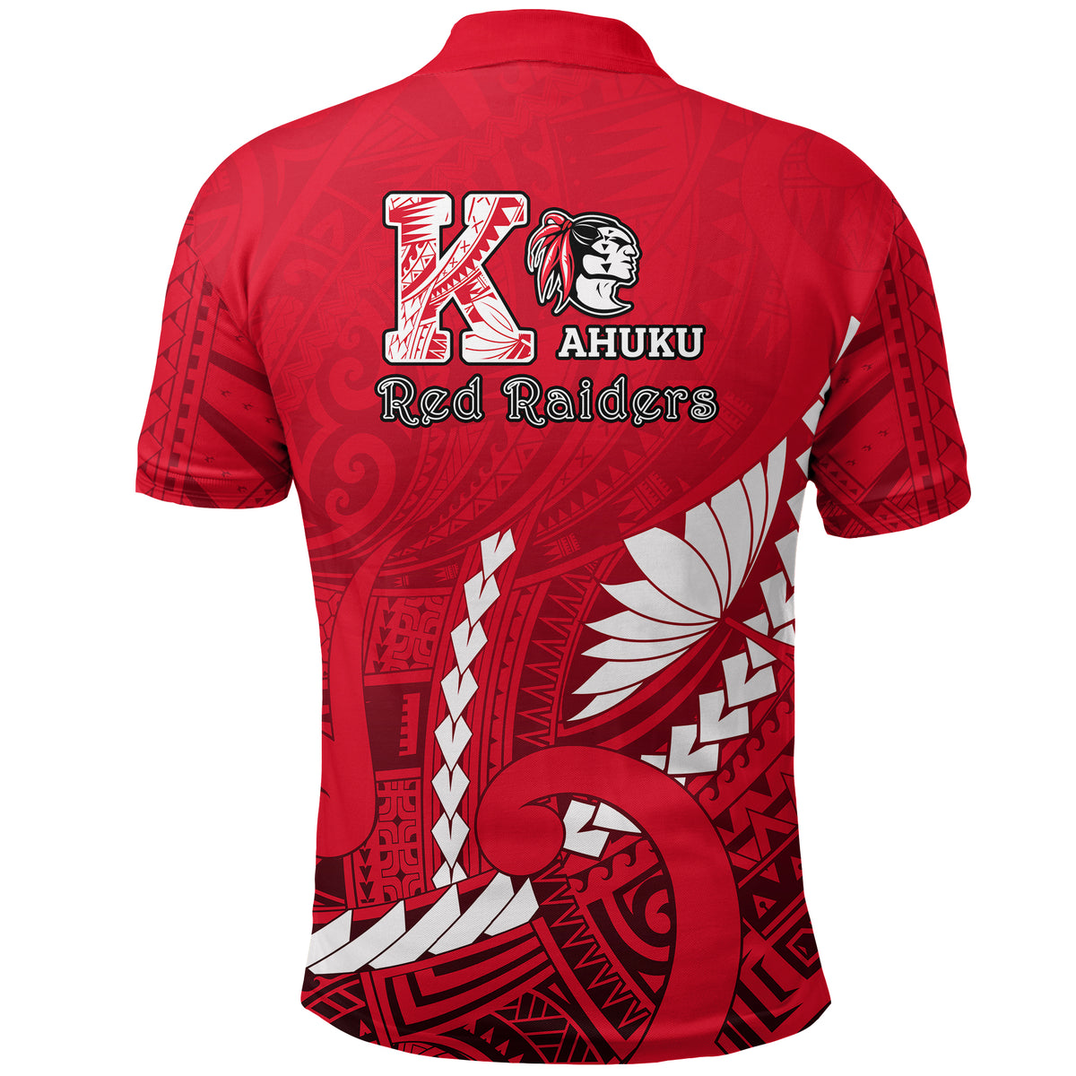 Kahuku Shool Polo Shirt Enthusiasm Red Raiders LT13 - Polynesian Pride