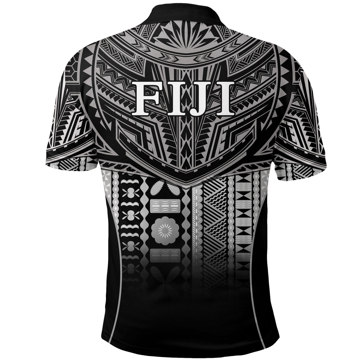 Fiji Faithful Polo Shirt Version Black LT13 - Polynesian Pride