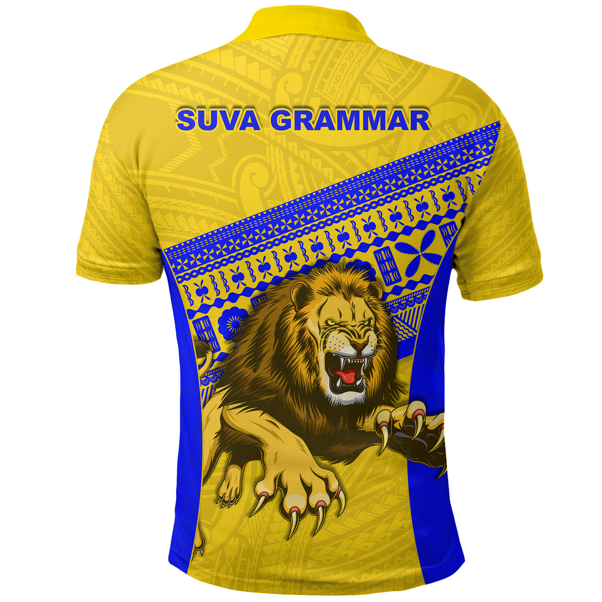Suva Grammar Fashion Polo Shirt Fiji School Version Lion Gold LT13 - Polynesian Pride